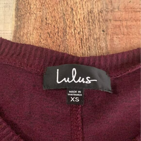 Lulus womens wine maroon oversized long sleeve v-neck tunic top -XS - Picture 5 of 7